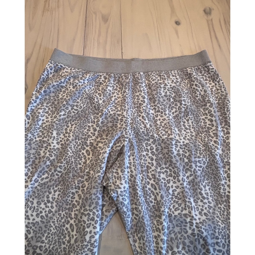 Sleep by Cacique Womens Gray Leopard Print Pajama Pants Size 26/28 1142500